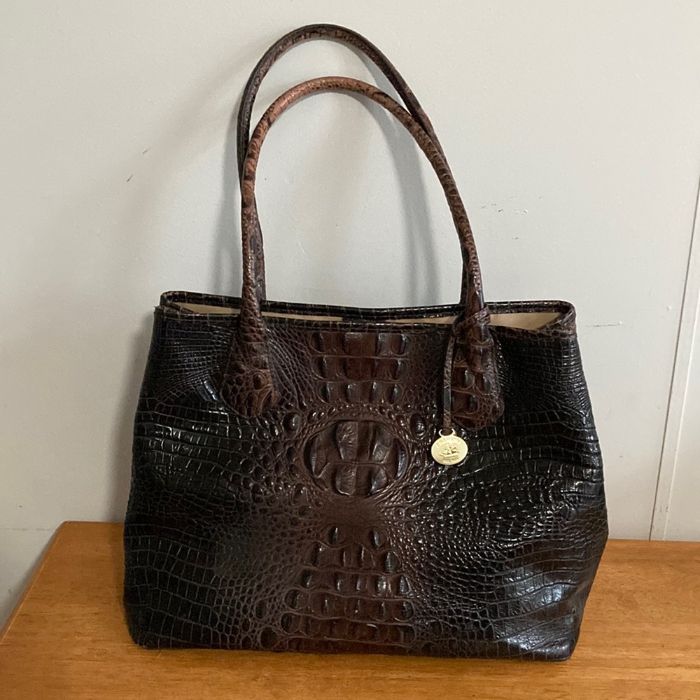 Authentic Brahmin Handbag, Medium Julian, Pecan Melbourne